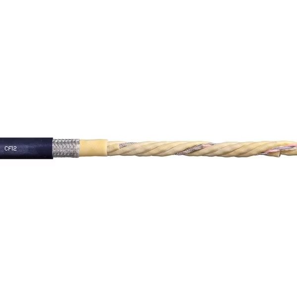 Data Cable, TPE, 0.45 in dia, Steel Blue, CHAINFLEX, Mfr# CF12-02-04-02