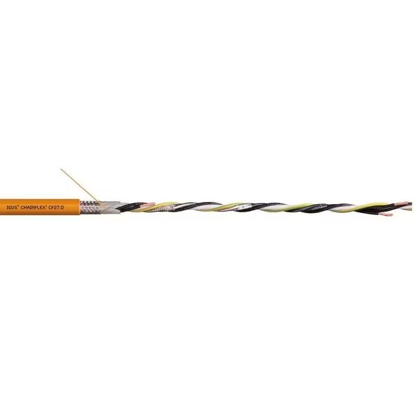 Servo Motor Cable, 1,000 V, 1.46 in dia., CHAINFLEX, Mfr# CF27-500-04-D