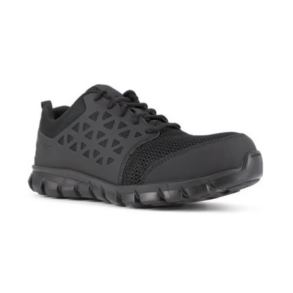 Safety Shoe, 7-1/2, W, Black, Composite, PR, REEBOK, Mfr# RB4039