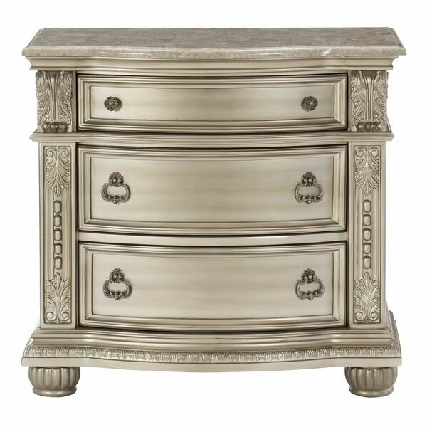 Cavalier Night Stand, Silver, Homelegance, Mfr#: 1757SV-4