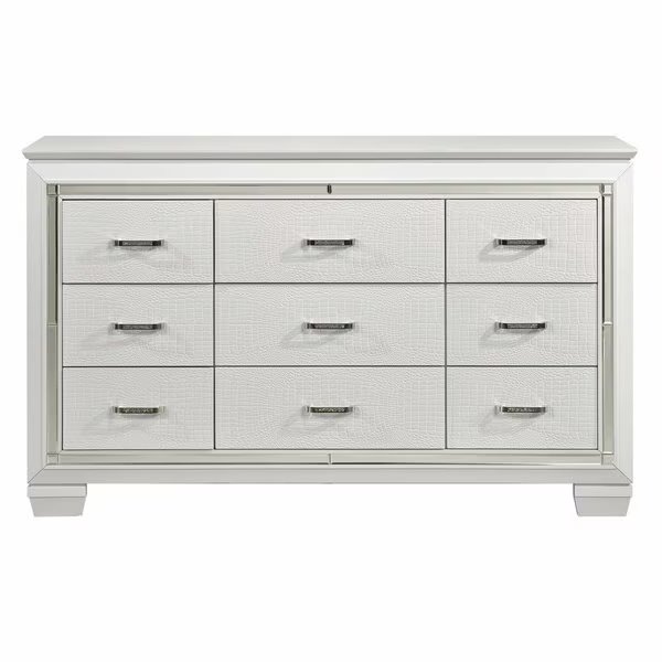 Allura Bedroom Dresser, White, Homelegance, Mfr#: 1916W-5