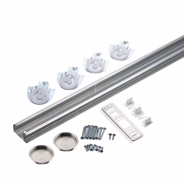 48 in 1210 mm Bypass Door Hardware Kit, Zinc and Brass