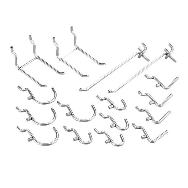 GarageWorkshop Assortment of Hooks for Pegboard , Zinc, 16PK, Onward, Mfr#: 2379R