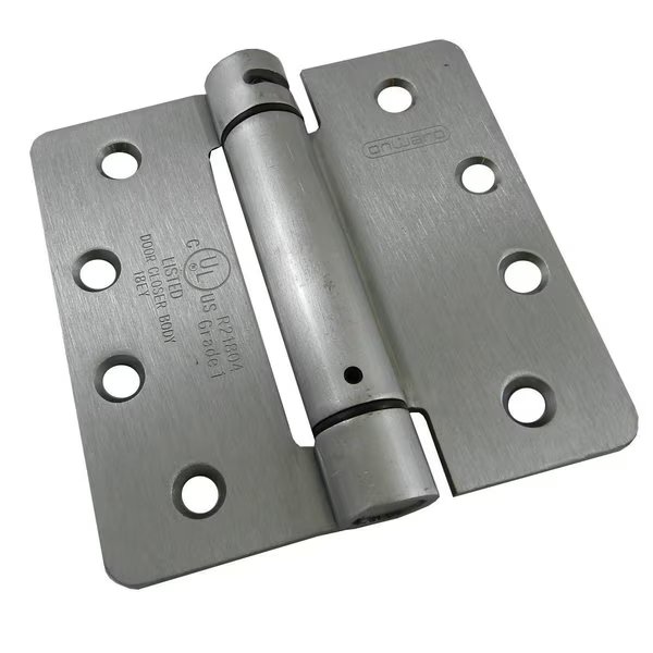 4inch 102 mm Full Mortise Adjustable Spring Hinge, Brushed Chrome, Richelieu, Mfr#: 52822BCB1