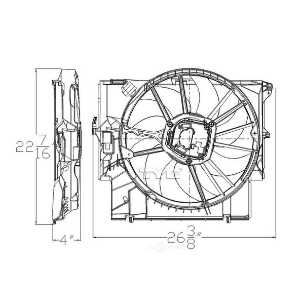 Dual Radiator and Condenser Fan Assembly, 623430, Tyc, Mfr#: 623430