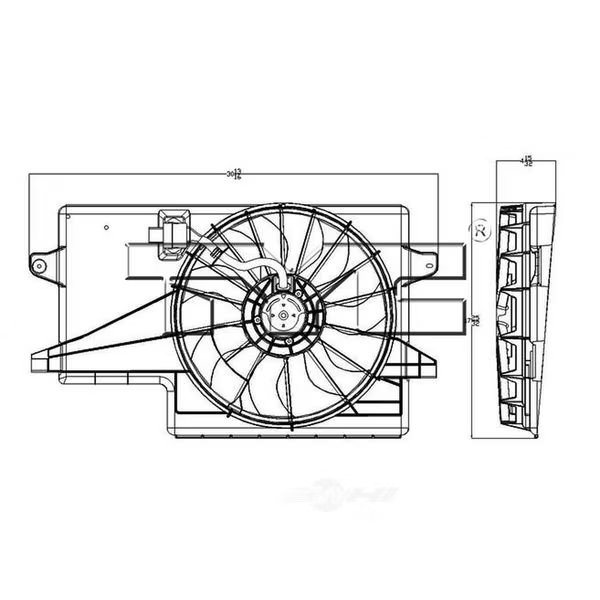 Dual Radiator and Condenser Fan Assembly, 621850, Tyc, Mfr#: 621850