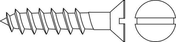 Wood Screw, #5, 1 in, Zinc Plated Steel Flat Head Slotted Drive, 100 PK, EnjoyTool select, Mfr# WSFI0-501000-100P