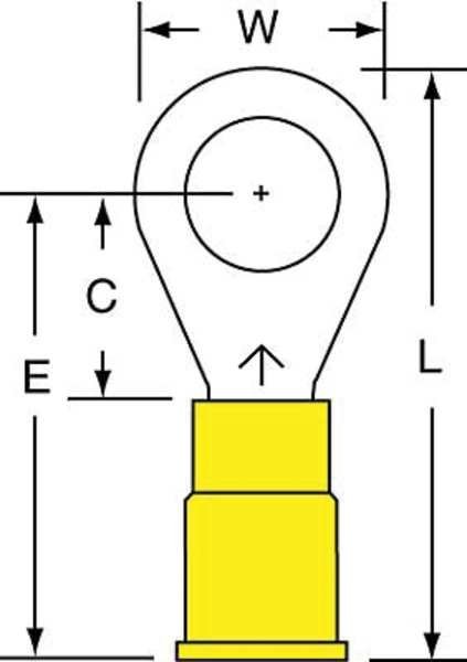 12-10 AWG Vinyl Ring Terminal 5/16