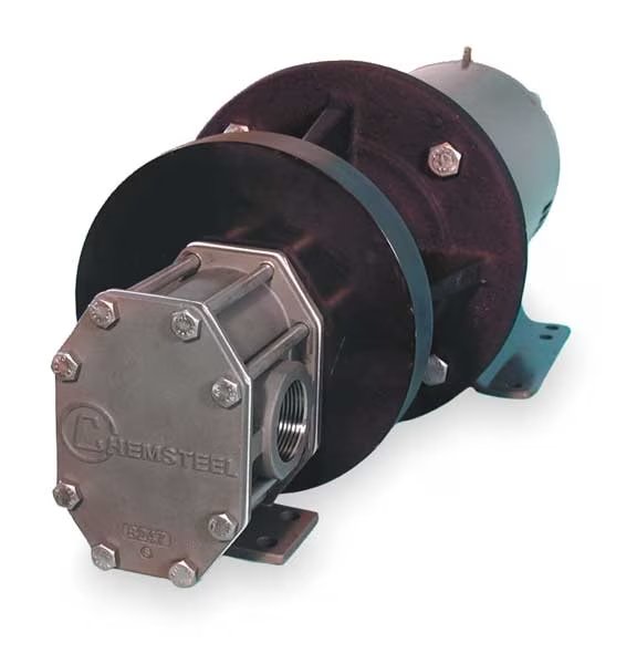 Rotary Gear Pump, 5 HP, 3 Phase, Chemsteel, Mfr#: S93516CAC6-X97