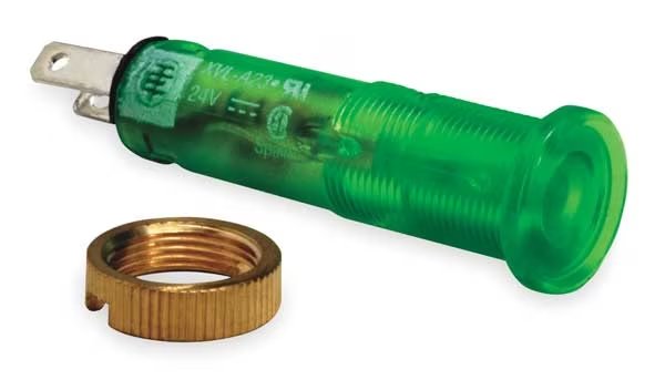 Flush Indicator Light, 24VDC, Green, SCHNEIDER ELECTRIC, Mfr# XVLA233