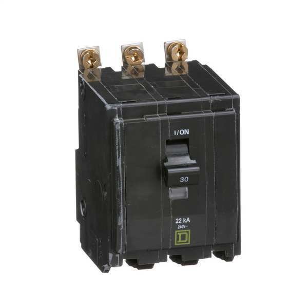 Miniature Circuit Breaker, 30 A, 120/240V AC, 3 Pole, Bolt On Mounting Style, QOB Series, SQUARE D, Mfr# QOB330VH