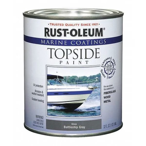 Topside Paint, Battleship Gray, Alkyd, Rust-Oleum, Mfr#: 207005
