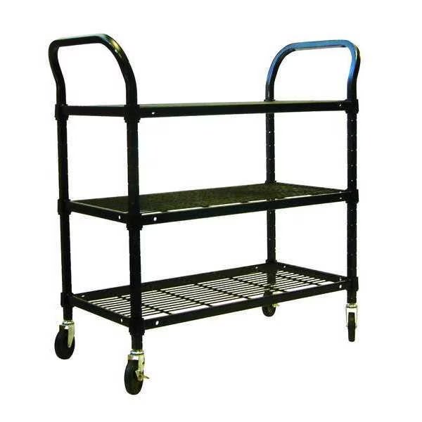 Wire Cart, 3 Shelf, 60x24x39, Black, EnjoyTool Select, Mfr#: 2HDJ8