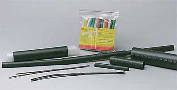 Shrink Tubing, 0.125in ID, Black, 6in, PK100, 3M, Mfr# EPS200-1/8-6