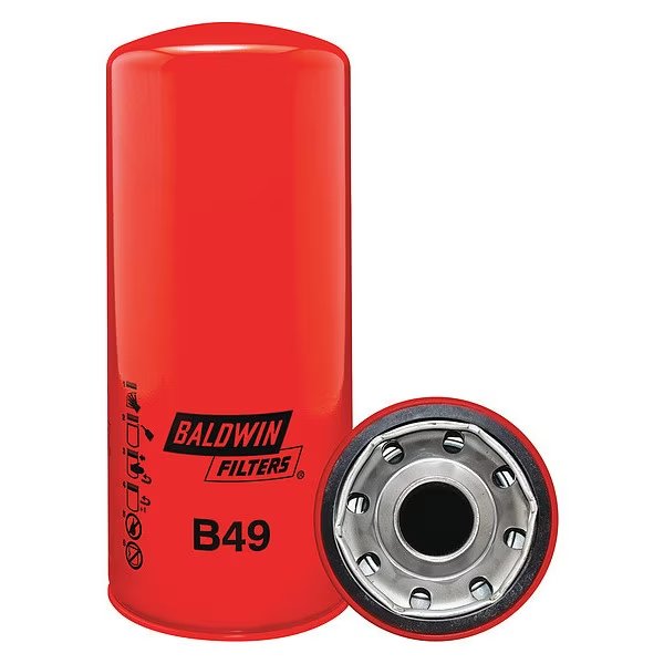 Oil Filter, Spin-On, Full-Flow, Baldwin Filters, Mfr#: B49