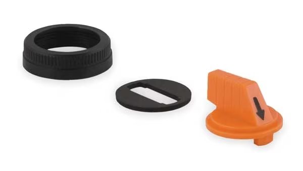 Selector Switch Knob, Lever, Orange, 30mm, SCHNEIDER ELECTRIC, Mfr# 9001S11