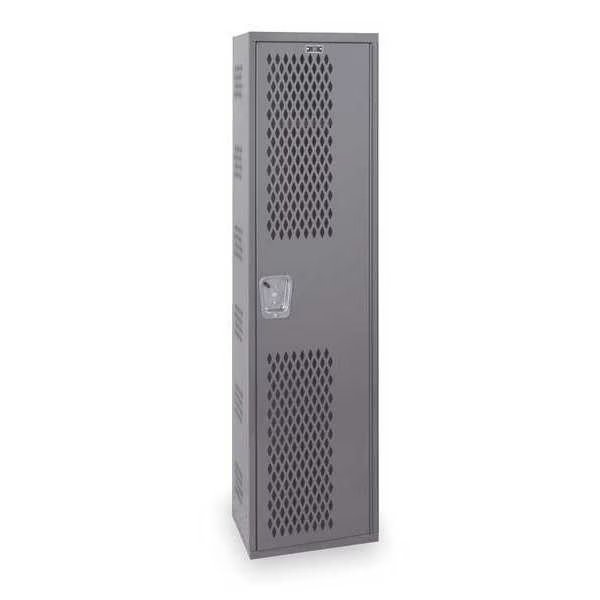 Wardrobe Locker, 12 in W, 12 in D, 72 in H, (1) Tier, (1) Wide, Dark Gray, HALLOWELL, Mfr# HWBA212-1HG