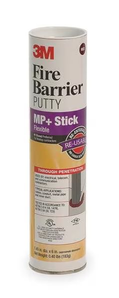 Fire Barrier Putty, 1.45 x 6In H, Red Brwn, 3M, Mfr# PUTTYSTK R