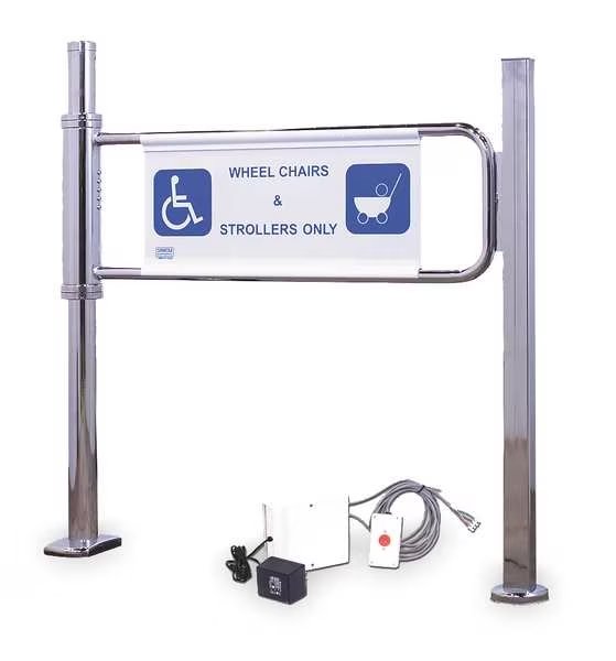 Magnetic Locking Right Hand Gate, Brushed, 1-Way, Turnstile, Mfr#: 2042-S-ML