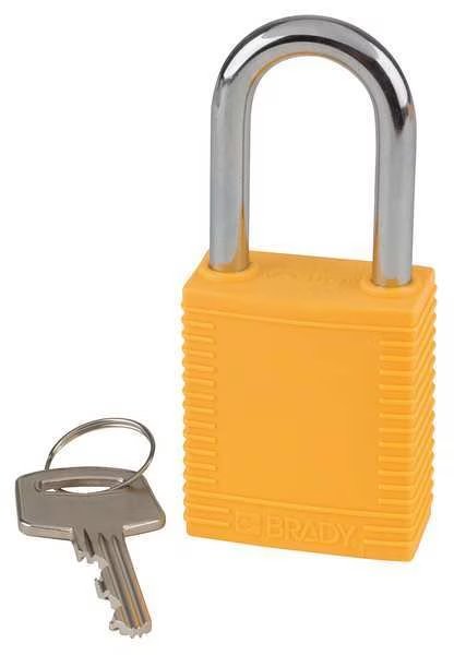 Lockout Padlock, KD, Yellow, 1-3/4