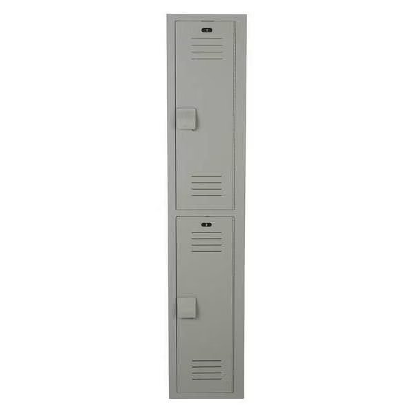 Wardrobe Locker, 12 in W, 12 in D, 72 in H, (1) Wide, (2) Openings, Gray, BRADLEY, Mfr# LK1212722HV-200