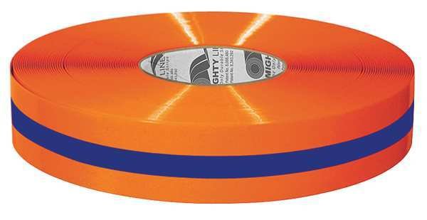 Ind Floor Tape, Roll, Orange/Blue, Vinyl, MIGHTY LINE, Mfr# 2ROBCTR