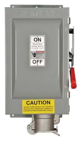 Fusible Safety Switch, Heavy Duty, 600V AC, 3PST, 60 A, NEMA 3R, Siemens, Mfr#: HF362JPN
