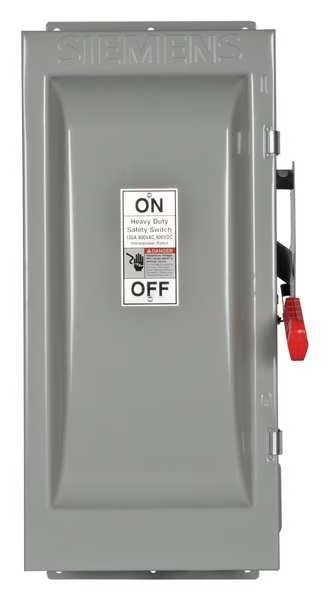 Nonfusible Safety Switch, Heavy Duty, 600V AC, 3PST, 100 A, NEMA 3R, SIEMENS, Mfr# HNF363J