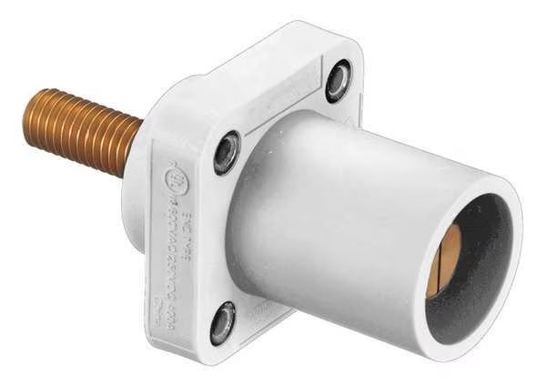 Connector, Male, White, 4 to 4/0, Stud, HUBBELL, Mfr# HBLMRSCW
