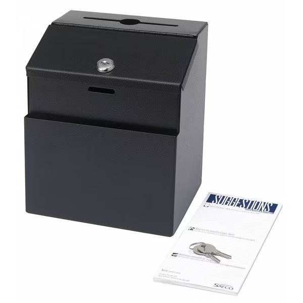 Suggestion Box, Steel, Black, Safco, Mfr#: 4232BL