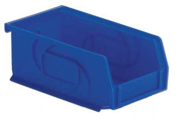 Hang & Stack Storage Bin, Blue, Plastic, 7 3/8 in L x 4 1/8 in W x 3 in H, 25 lb Load Capacity, LEWISBINS, Mfr# PB74-3 Blue
