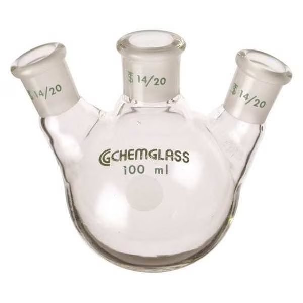 Round Bottom Flask, 100mL, CHEMGLASS, Mfr# CG-1524-A-10