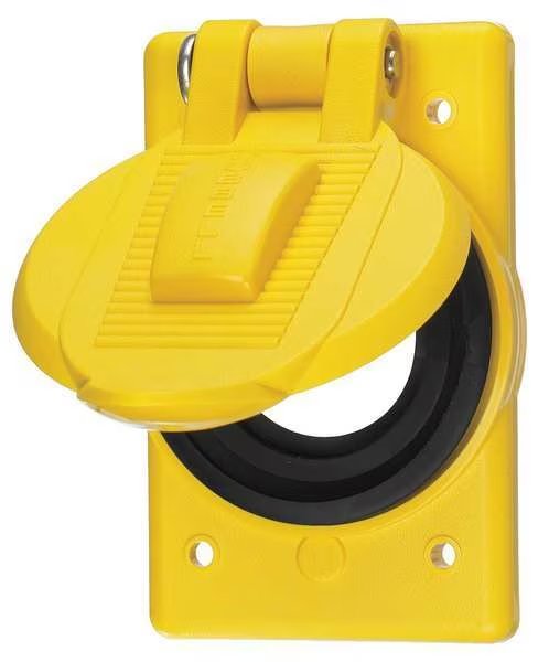 1 -Gang Vertical Weatherproof Cover, 2 27/32 in W, 4 9/16 in H, HUBBELL WIRING DEVICE-KELLEMS, Mfr# HBL74CM24WO