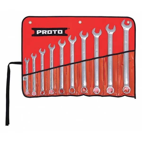 Combination Wrench Set, SAE, 10 pcs., Proto, Mfr#: J1200GHASDT500