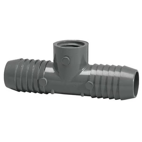 PVC Female Adapter Reducing Tee, Insert x Insert x FNPT, 1 1/4 in x 1 1/4 in x 1/2 in Pipe Size, EnjoyTool select, Mfr# 1402166