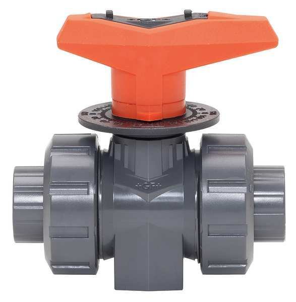 Metering Ball Valve, 1/2 In, PVC, GF PIPING SYSTEMS, Mfr# 161523522