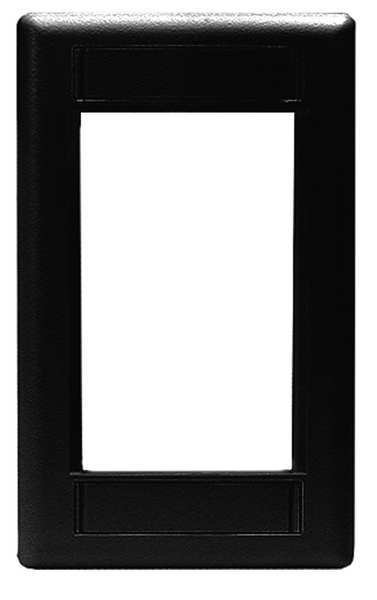 IStation Plate, Black, 3U, HUBBELL PREMISE WIRING, Mfr# IMF1BK