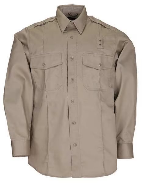 PDU L/S Class A Shirt, Tact, M, Silver Tan, 5.11, Mfr#: 72344