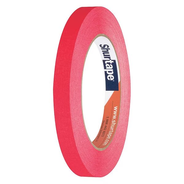 Masking Tape, Red, 12mm x 55m, PK72, Shurtape, Mfr#: CP 631