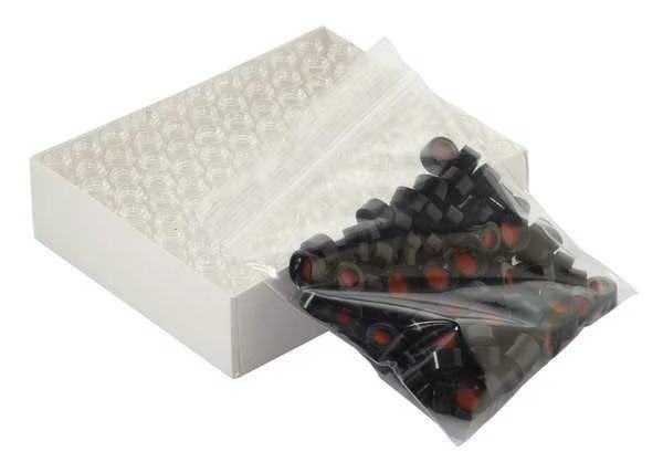 Autosampler Vial, Black Cap, PK100, WHEATON, Mfr# W225326-0801