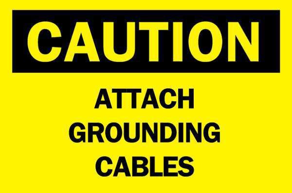 Caution Sign, 10 in Height, 14 in Width, Polyester, Rectangle, English, BRADY, Mfr# 84830