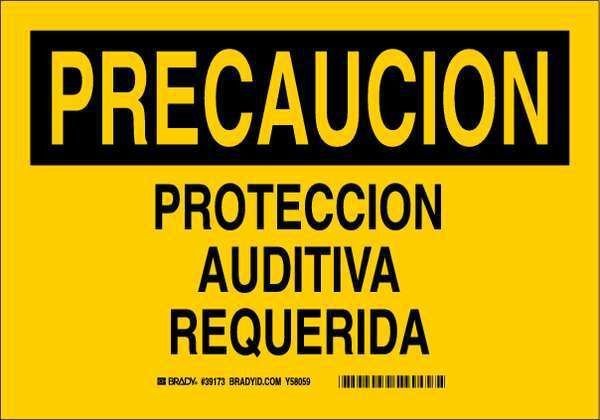 Caution Sign, 10x14, Spanish, Height: 10, BRADY, Mfr# 37848