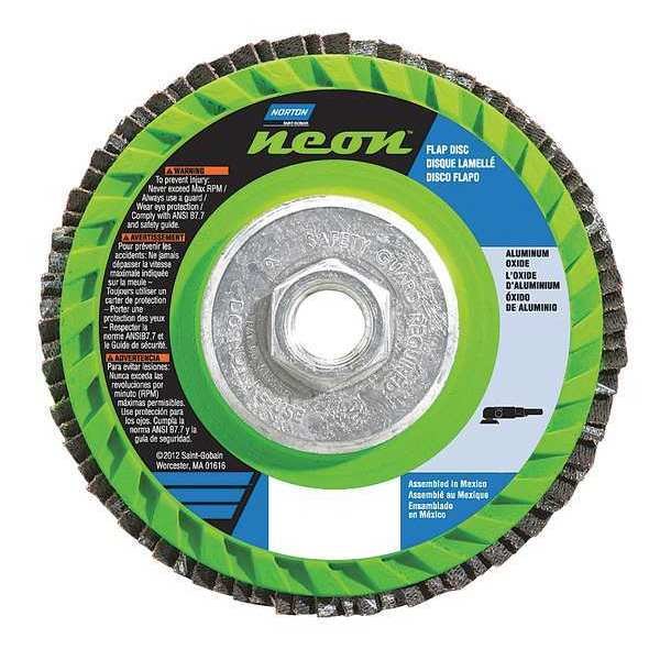 Flap Disc, 4 1/2 In x 40 Grit, 5/8-11, NORTON ABRASIVES, Mfr# 66623399000