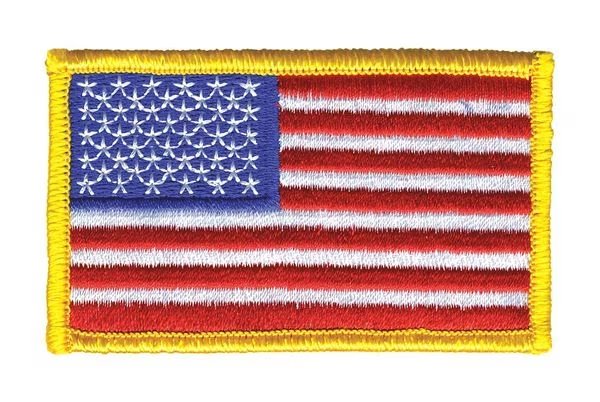 U.S. Flag, Embroidered Patch, Medium, Gold, Heros Pride, Mfr#: 0001HP