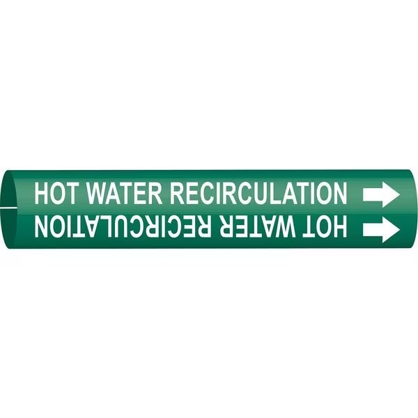 Pipe Marker, Hot Water Recirculation, 4336-C, Brady, Mfr#: 4336-C