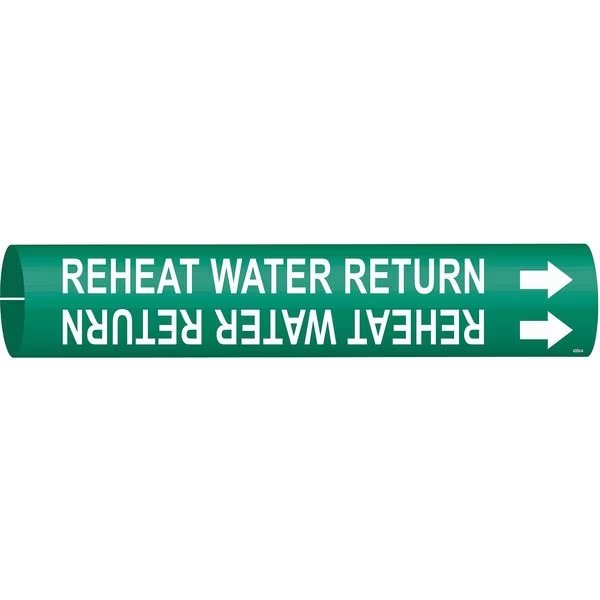 Pipe Marker, Reheat Water Supply, 4360-A, BRADY, Mfr# 4360-A