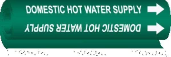 Pipe Marker, Domestic Hot Water Supply, 5817-O, BRADY, Mfr# 5817-O