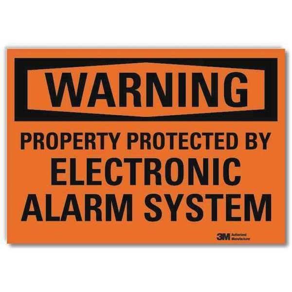 Warning Sign, 5x7 In., Black/Orange, LYLE, Mfr# U1-1011-RD_7X5