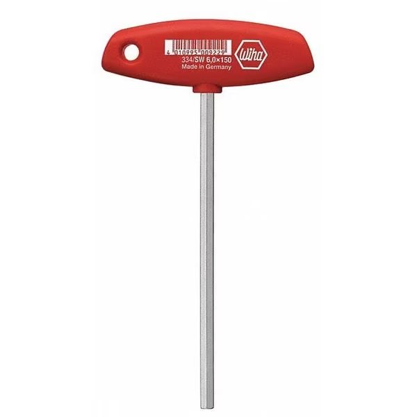 Metric Comfort Grip T-Handle Hex Key, 3 mm Tip Size, WIHA, Mfr# 33405
