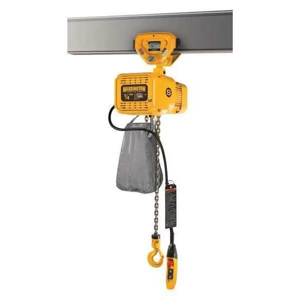 Electric Chain Hoist, 500 lb, 20 ft, Push Trolley, HARRINGTON, Mfr# NERP003HD-20 / 230v